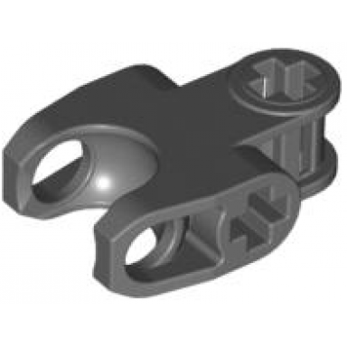 dark bluish gray technic axle connector 2 x 3 with ball joint socket - closed sides angled forks with closed axle holes