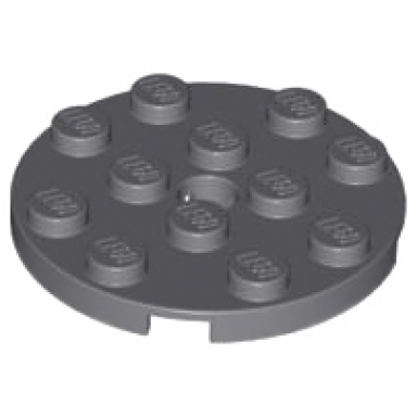 dark bluish gray plate round 4 x 4 with hole