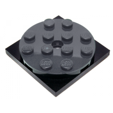 dark bluish gray turntable 4 x 4 x 2 3 with black square base free-spinning 60474 61485