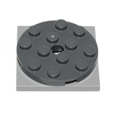 dark bluish gray turntable 4 x 4 x 2 3 with light bluish gray square base free-spinning 60474 61485