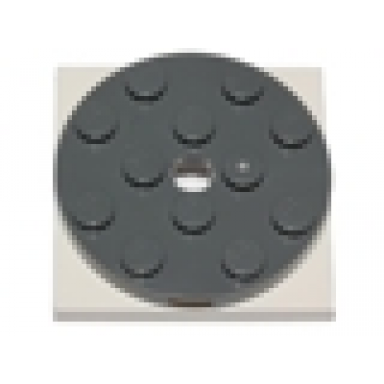 dark bluish gray turntable 4 x 4 x 2 3 with white square base free-spinning 60474 61485