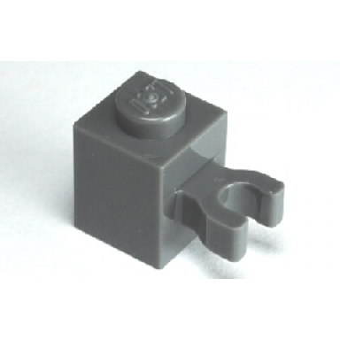 dark bluish gray brick modified 1 x 1 with u clip vertical grip - solid stud