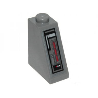 dark bluish gray slope 65 2 x 1 x 2 with sw control panel on front pattern sticker - set 75171