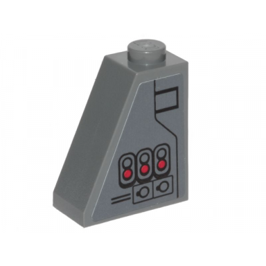 dark bluish gray slope 65 2 x 1 x 2 with black ace tie interceptor pattern model left side sticker - set 75242