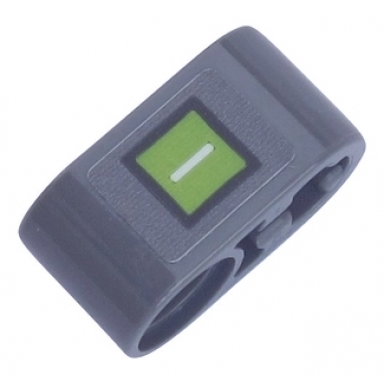 dark bluish gray technic liftarm thick 1 x 2 - axle hole with white stripe in lime square pattern sticker - set 42054