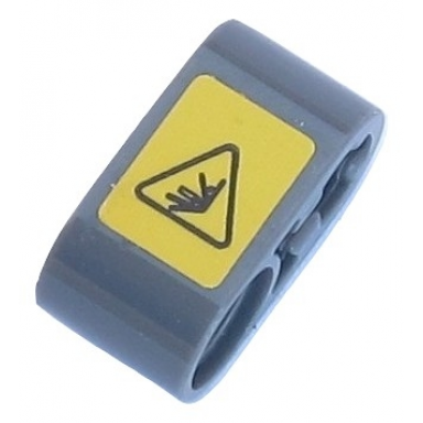 dark bluish gray technic liftarm thick 1 x 2 - axle hole with warning sign 2 pattern sticker - set 42054