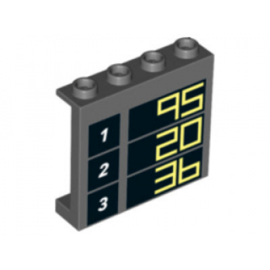 dark bluish gray panel 1 x 4 x 3 with side supports - hollow studs with 1 95 2 20 and 3 36 pattern