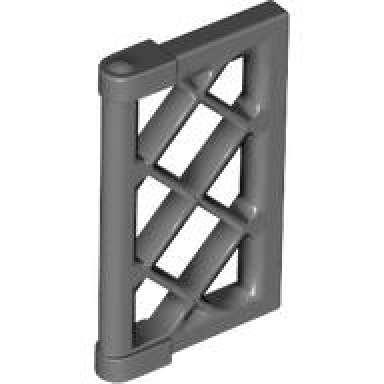 dark bluish gray pane for window 1 x 2 x 3 lattice with thick corner tabs