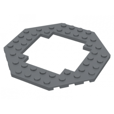 dark bluish gray plate modified 10 x 10 octagonal with 6 x 6 open center