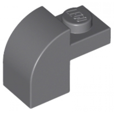 dark bluish gray slope curved 2 x 1 x 1 1 3 with recessed stud