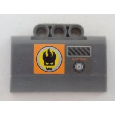 dark bluish gray technic panel engine block half side intake with agents dr inferno logo and do not cover pattern model left side sticker - set 8634