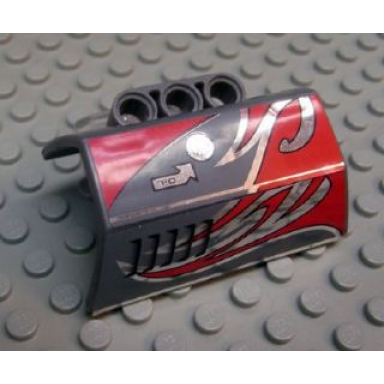 dark bluish gray technic panel engine block half side intake with red and silver flames oil cap pattern model left side stickers - set 8493