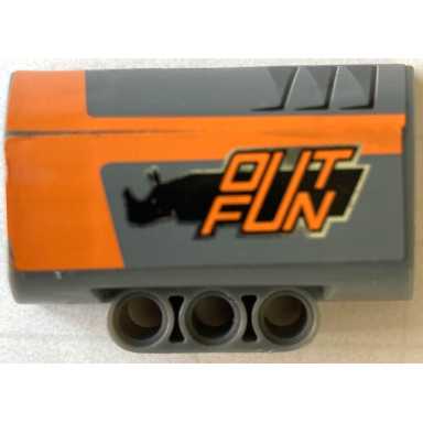 dark bluish gray technic panel engine block half side intake with black rhino orange outfun and stripes pattern model left side stickers - set 8496