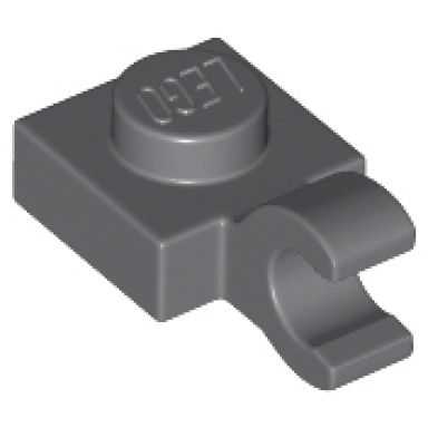 dark bluish gray plate modified 1 x 1 with open o clip horizontal grip