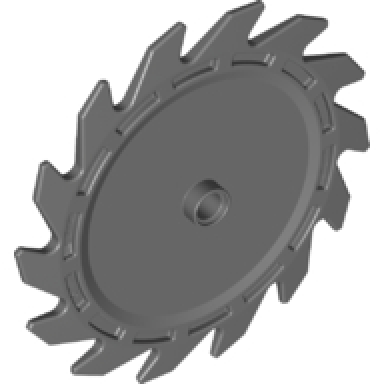 dark bluish gray technic circular saw blade 9 x 9 with pin hole and teeth in same direction