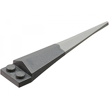 dark bluish gray plate modified 1 x 2 with angular extension with molded flexible rubber light bluish gray tip pattern