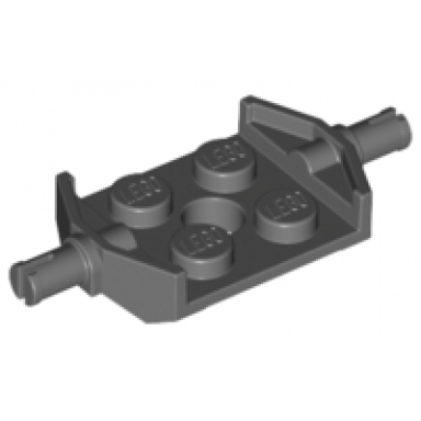 dark bluish gray plate modified 2 x 2 with wheels holder wide and hole