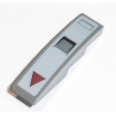 dark bluish gray slope curved 4 x 1 with air inlet and dark red arrow pattern sticker - set 75140