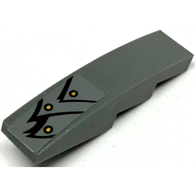 dark bluish gray slope curved 4 x 1 with gold dots and black lines feathers pattern model left side sticker - set 70012-2