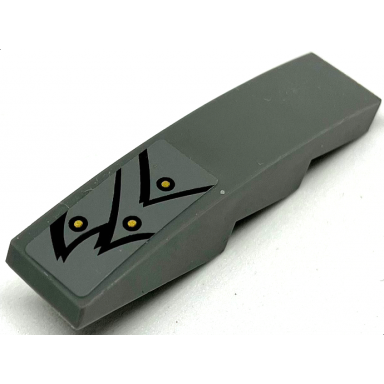 dark bluish gray slope curved 4 x 1 with gold dots and black lines feathers pattern model right side sticker - set 70012-2