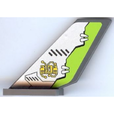 dark bluish gray tail shuttle with circuitry and lime edge pattern on both sides stickers - set 8108