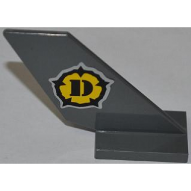 dark bluish gray tail shuttle with dino logo pattern on both sides stickers - sets 5886 5888