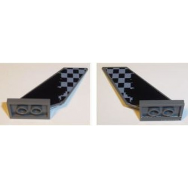 dark bluish gray tail shuttle with light bluish gray checkered pattern on both sides stickers - set 42002