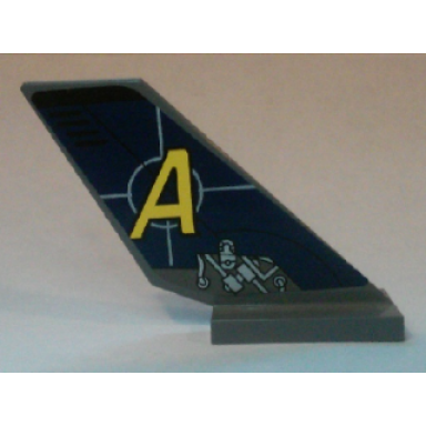 dark bluish gray tail shuttle with agents logo and mechanical pattern on both sides stickers - set 8637