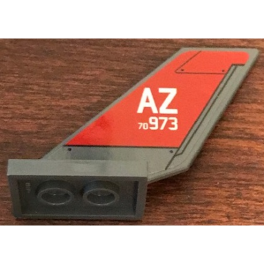 dark bluish gray tail shuttle with white az 70973 on red background pattern model left side sticker - set 76127