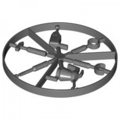 dark bluish gray minifigure utensil tool wheel 6 on sprue