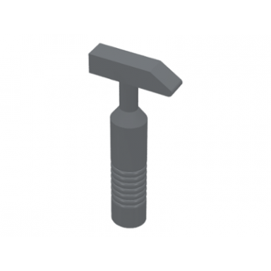 dark bluish gray minifigure utensil tool cross pein hammer - 6-rib handle