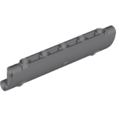 dark bluish gray technic panel curved 11 x 3 with 2 pin holes through panel surface