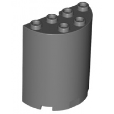 dark bluish gray cylinder half 2 x 4 x 4