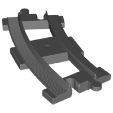 dark bluish gray duplo train track curved short
