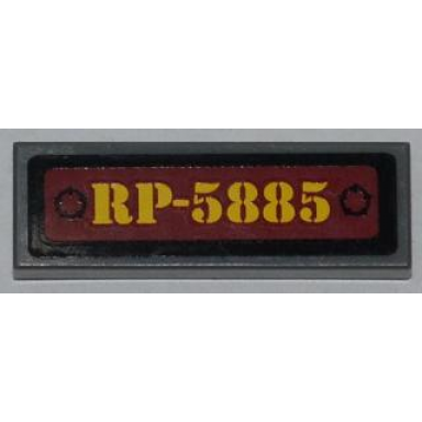dark bluish gray tile 1 x 3 with rp-5885 pattern sticker - set 5885