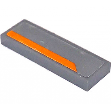 dark bluish gray tile 1 x 3 with orange stripe on dark bluish gray background pattern model left side sticker - set 75892