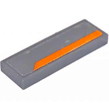 dark bluish gray tile 1 x 3 with orange stripe on dark bluish gray background pattern model right side sticker - set 75892