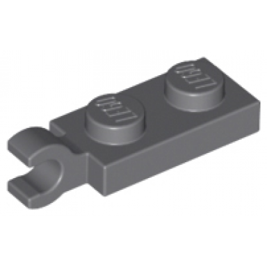 dark bluish gray plate modified 1 x 2 with clip on end horizontal grip