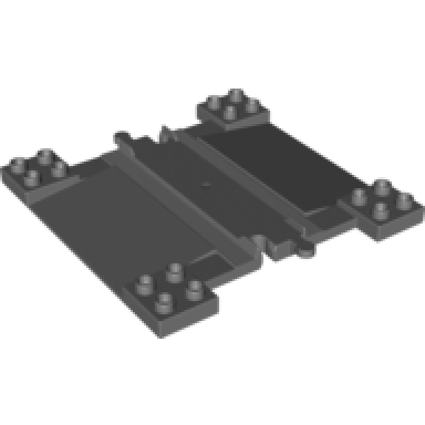 dark bluish gray duplo train track with ramps for car crossing