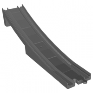 dark bluish gray duplo train track bridge end section with large bottom support