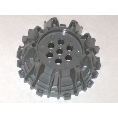 dark bluish gray wheel hard plastic with small cleats and flanges