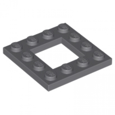 dark bluish gray plate modified 4 x 4 with 2 x 2 open center