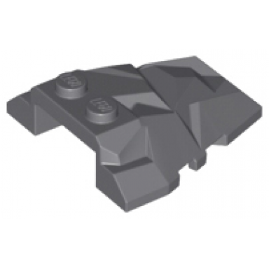 dark bluish gray wedge 4 x 4 fractured polygon top