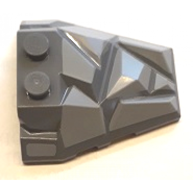 dark bluish gray wedge 4 x 4 fractured polygon top with light bluish gray facets pattern