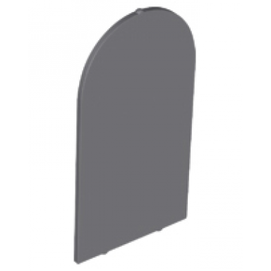 dark bluish gray glass for door frame 1 x 6 x 7 arched with notches and rounded pillars