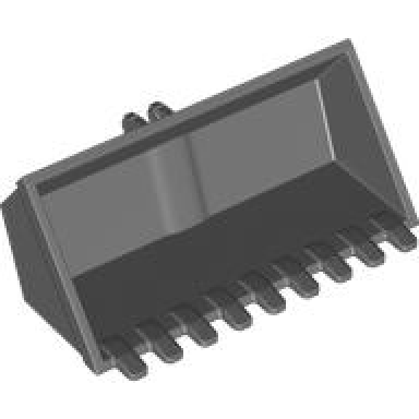 dark bluish gray vehicle digger bucket 9 teeth 4 x 8 rise inside with locking 2 finger hinge