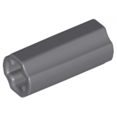dark bluish gray technic axle connector 2l smooth with x hole orientation