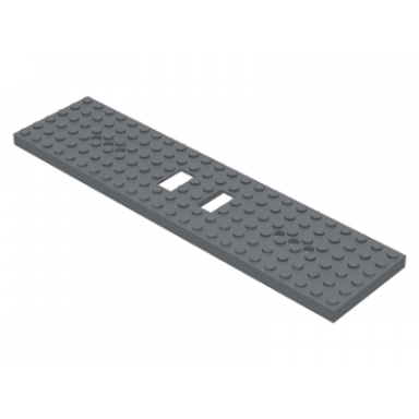 dark bluish gray train base 6 x 24 with 3 round holes each end