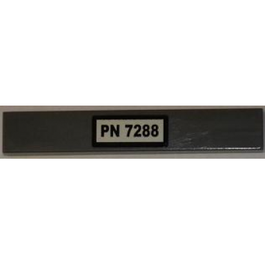 dark bluish gray tile 1 x 6 with pn 7288 pattern sticker - set 7288