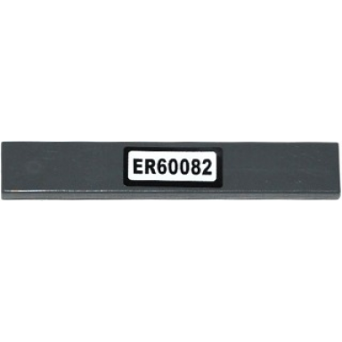 dark bluish gray tile 1 x 6 with er60082 pattern sticker - set 60082